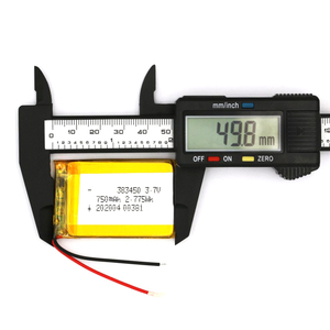 Su misura Lipo batteria al litio <span class=keywords><strong>Li</strong></span> <span class=keywords><strong>Po</strong></span> <span class=keywords><strong>3.7v</strong></span> 7.4v 2s <span class=keywords><strong>500mah</strong></span> 600mah 700mah 1000mah 383450 303450 - Product Image 3