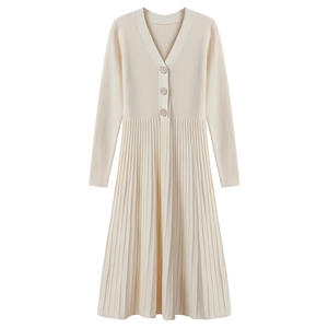 <span class=keywords><strong>Abito</strong></span> Lungo da Donna <span class=keywords><strong>in</strong></span> <span class=keywords><strong>Maglia</strong></span> Autunno Inverno Scollo a V con Bottoni Maglieria Larga Taglie Forti Base Sopra il Ginocchio <span class=keywords><strong>Plissettato</strong></span> - Product Image 6