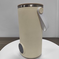 Hervidor Eléctrico Inalámbrico Recargable Portátil de 350 ml, Acero Inoxidable 304, Carga USB, 18 W, Calentamiento en 2 Horas, para Coche y Exteriores