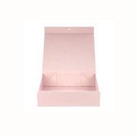 Boîte cadeau magnétique pliable rose, motif artistique de dame avec fleurs, ruban en satin noir, emballage rigide