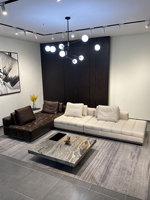 Canapé Lawrence haut de gamme tout en cuir, design italien minimaliste, structure en bois, mobilier modulaire en L, lignes droites pour grands espaces