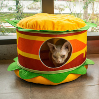 Nouveau Nid pour Chat Toutes Saisons, Maison Épaissie pour Animaux de Compagnie, Nid Hamburger, Tapis Fermé pour Chat, Niche pour Petits Chiens, Personnalisable