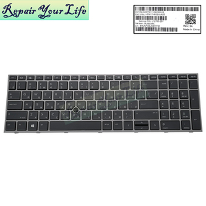 Tout nouveau clavier d'ordinateur portable rétro-éclairé russe RU pour HP <span class=keywords><strong>ZBOOK</strong></span> 15 <span class=keywords><strong>G5</strong></span> 15 G6 <span class=keywords><strong>17</strong></span> <span class=keywords><strong>G5</strong></span> <span class=keywords><strong>17</strong></span> G6 L12765-251 avec cadre argenté et point de suivi - Product Image 2