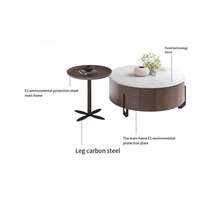 Table Basse Ronde Portable de Luxe Moderne et Élégante – Ensemble Table à Thé en Bois Écologique pour Salon – Meuble de Maison Tendance