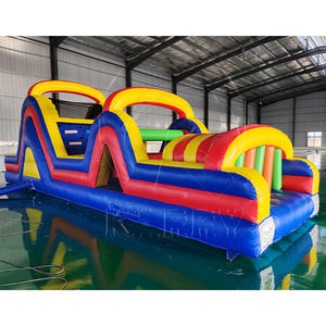 Venta al por Mayor de Pista de Obstáculos Inflable de PVC de 36 Pies para Entrenamiento y Juego, con Tobogán y Muro de Escalada, para Niños y Adultos, con 3 Años de Garantía - Product Image 1