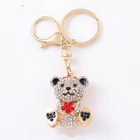 Porte-clés en alliage de zinc motif ours, pendentif de sac mignon de dessin animé, accessoires de suspension DIY, cadeau de luxe pour couple et étudiant