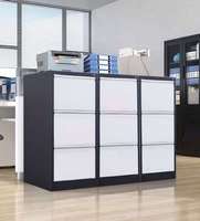 Armoire de classement moderne en acier à 3 tiroirs, casier de rangement métallique verrouillable, armoire de bureau démontable pour usage commercial et scolaire