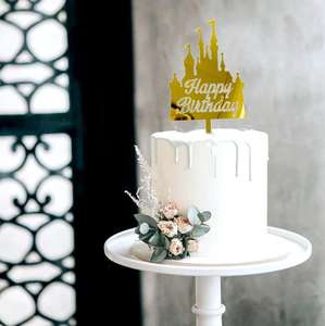 Vente chaude pas cher Joyeux Anniversaire Gâteau Topper Gâteau Décoration Fournitures Couronne Château Glitter Acrylique Gâteau <span class=keywords><strong>Plugin</strong></span> pour Babyshower - Product Image 5