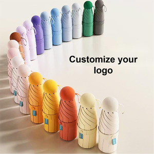 Bolsillo de protección Uv Cinco plegables Simple Nuevo estilo Mini pequeño y conveniente Paraguas de cápsula ultraligero con logotipo - Product Image 2