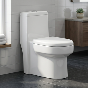 WC monobloc en céramique de style classique, à chasse d'eau par siphon, avec siphon en P ou en S, à poser au sol - Product Image 2