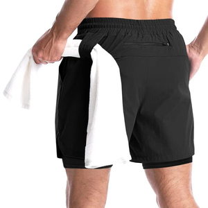Pantaloncini Sportivi da <span class=keywords><strong>Uomo</strong></span> <span class=keywords><strong>2</strong></span>-<span class=keywords><strong>in</strong></span>-<span class=keywords><strong>1</strong></span> a Vita Alta con Coulisse per Allenamento e Palestra - Asciugatura Rapida, Leggeri e Traspiranti - Product Image 2