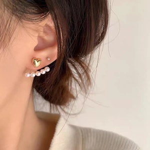 <span class=keywords><strong>Pendientes</strong></span> <span class=keywords><strong>de</strong></span> <span class=keywords><strong>oro</strong></span> <span class=keywords><strong>de</strong></span> 18K con <span class=keywords><strong>perlas</strong></span> <span class=keywords><strong>de</strong></span> agua dulce, <span class=keywords><strong>pendientes</strong></span> trepadores <span class=keywords><strong>de</strong></span> moda con tachuelas <span class=keywords><strong>de</strong></span> corazón, AU750 - Product Image 6