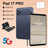 Tablette Android intelligente Pad17 Pro 12 Go + 512 Go, grand écran, protection oculaire, logo personnalisé, couleur, emballage en cuir PU, boîte cadeau, fabrication en usine