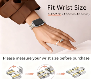 Bracelet de montre à dégagement rapide en diamant pour Apple Watch S10 11 46mm Ultra 49mm SE 44mm – Retirez simplement les maillons - Product Image 4