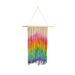 Amazon chaud Coton Naturel Fait Sur Commande de Décoration à la Maison Tenture Murale Tapisserie Décor Arc-En-Ciel En <span class=keywords><strong>Macramé</strong></span> - Product Image 1