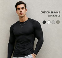 T-shirt de compression à manches longues pour homme sur mesure, séchage rapide, anti-transpiration, sous-vêtement de sport, couche de base