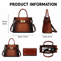 Luxe Premium Designer PU Leder Casual Tote Handtas Krokodillenprint Gouden Gespsluiting Waterdichte Schoudertas Groothandel OEM ODM