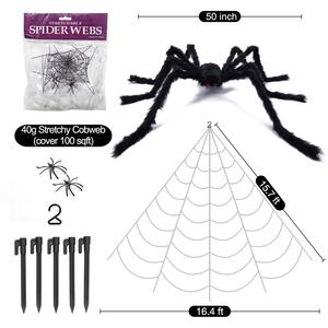 Decorazioni di Halloween, <span class=keywords><strong>Ragnatela</strong></span> Triangolare in Plastica, <span class=keywords><strong>Ragnatela</strong></span> Artificiale Estensibile in Cotone, Grande Ragno Artificiale per Esterni con Stampa Personalizzata - Product Image 5