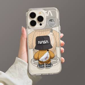 Fundas de teléfono TPU transparentes de oso de dibujos animados bonitos para iPhone 16 <span class=keywords><strong>Pro</strong></span> Max diseño de oso violento Compatible con iPhone 11 modelos más nuevos - Product Image 2