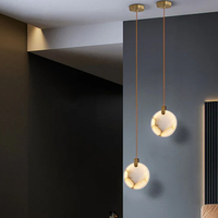 Nordique Cuivre Restaurant Pendentif Duplex Bâtiment Tournant Escalier Chambre Lit Villa Marbre Personnalité Décoratif