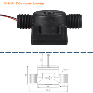G1/2 \ "pulgadas Nylon PA66 Rotor Turbina Sensor de flujo Efecto Hall Medidor de agua magnético Medición Gas Aceite Aire Rosca personalizable - Product Image 2