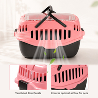 Caisse de transport rigide de luxe pour animaux de compagnie, en plastique durable, avec bouton-pression, écologique et portable, pour petits animaux