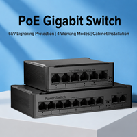 Switch Ethernet PoE 4+2 ports en plastique, 4*PoE + 2*Uplink 10/100 Mbps IEEE802.3af/at, non géré, pour caméras IP CCTV