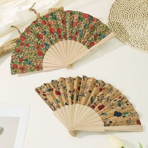 Abanico Plegable de Corcho Vintage Portugués Bohemio Retro, Decoración del Hogar, Recuerdo de Viaje, Floral, Cuadros, Margaritas, Montaña, Regalo para Fiestas - Product Image 1