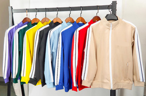 Fashion Spring &amp; Fall Loose Trendy Stripes School Uniform Pure Color <strong>Retro</strong> Long Sleeves Casual <strong>Sports</strong> Zipper <strong>Jacket</strong> Till Germany
