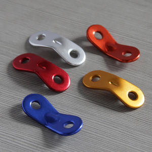 Boucles de corde en alliage d'aluminium rouges à double œillet, plaques de réglage pour cordes de tension de tente et bâche, équipement de camping extérieur - Product Image 2