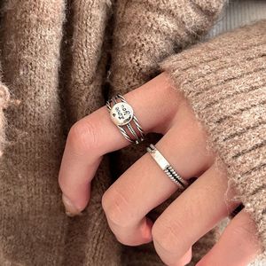 Yinruitai S925 <b>Sterling</b> <b>Silver</b> <b>Ring</b> Women Fashion Open Index Finger Letter Design Everyday Wear - Product Image 2