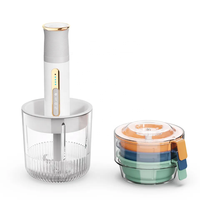 LicuadoraSmart Hachoir Portable Sans Fil USB 70W Éplucheur d'Ail Automatique 2-en-1 Mini Robot Culinaire avec Indicateur LED Rapide