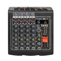 Console de mixage numérique 4 canaux en métal avec 16 effets DSP, réverbération, USB et Bluetooth pour KTV, performances à domicile et enregistrement