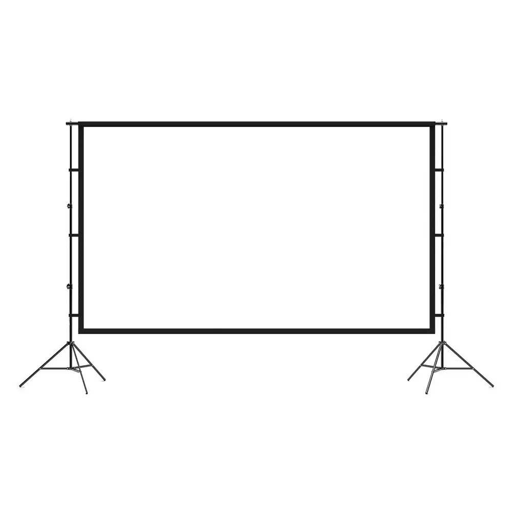 4k Outdoor Iron Tube Stand Projector screen Cheap 16:9 100 "120" 150 "portable for easy installation