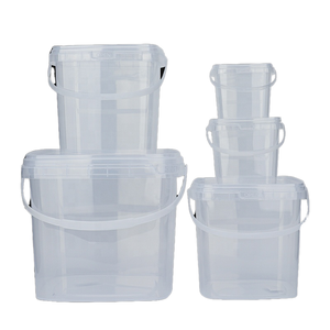 Xinbei Custom <b>Small</b> Transparent Plastic Square Milk <b>Bucket</b> Food Grade PP Material with Good Sealing Lid 280ml-5L Sizes - Product Image 1