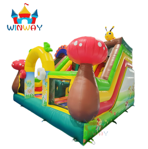 Château gonflable en PVC à thème champignon et abeille, avec toboggan combiné et trampoline, idéal pour la <span class=keywords><strong>location</strong></span> et l'usage commercial – Vente chaude - Product Image 2