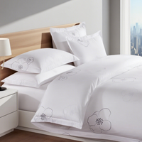 Ensembles de literie d'hôtel 100% coton Queen Size imprimé à la demande Ensemble de draps blancs pour hôtels