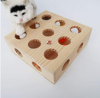 Kotak Puzzle mainan kucing interaktif, kotak mainan Peet labirin kayu