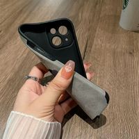 Coque de Téléphone Portable en Cuir TPU Souple à Motif Daim Gris avec Impression Cœurs d'Amour pour iPhone 7 8 X Xr Xs 11 12 13 14 15 16 Pro Max