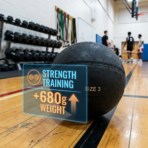 Ballon de <span class=keywords><strong>basket</strong></span> lesté AOYUN taille 3, 680g |   Ballon d'entraînement professionnel durable avec revêtement en cuir absorbant l'humidité pour une meilleure adhérence et renforcement du poignet - Product Image 5