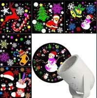 Lampe de projection LED RVB pas chère à 16 motifs, projecteur de flocons de neige, lumière colorée pour la décoration de la maison, lumière de fête pour les fêtes