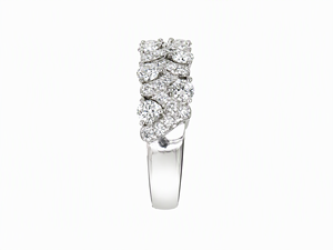 Anillo de eternidad ancho de oro de 18 quilates con diamantes naturales en varias filas, anillo de lujo para mujer, diseño apilable, joyería fina. - Product Image 3