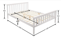 Lit Double en bois blanc de Style moderne, pour adultes, enfants et adolescents, cadre de lit plateforme en bois massif