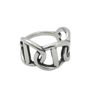 Men's <b>Silver</b> Letter <b>Ring</b> Geometric Retro Style Punk Jewelry Gift 280624 - Product Image 5