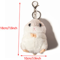 Porte-clés en peluche hamster adorable, best-seller en gros, pendentif animal de dessin animé en peluche pour sac à main, sac à dos, décoration, cadeau de mariage