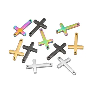 Cross Bracelet Connectors DIY Jewelry Making Handcrafted Accessories Stainless Steel Necklace Charms Pendant Gold Plated CLASSIC