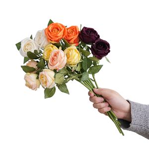 زهور اصطناعية عالية الجودة - سلسلة ألوان الخريف الاصطناعية <span class=keywords><strong>2</strong></span> ورود فينوس للديكور الداخلي وتزيين الحدائق - Product Image 1