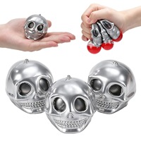Balle souple en forme de crâne en TPR, cadeau de fête d'Halloween et bloc sensoriel, jouet anti-stress amusant à presser pour enfants et adultes