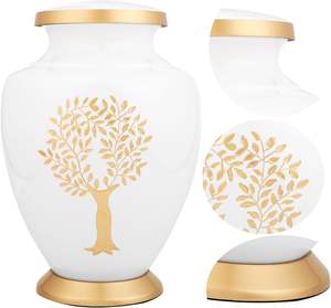 Sofisticada urna de metal para cenizas Contenedor de cremación seguro de calidad excepcional para servicios conmemorativos en el hogar Suministros funerarios - Product Image 6