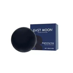 East Moon pulizia profonda della pelle del viso del corpo che illumina l'acne ridurre idratante lisciante carbone attivo Bar sapone
